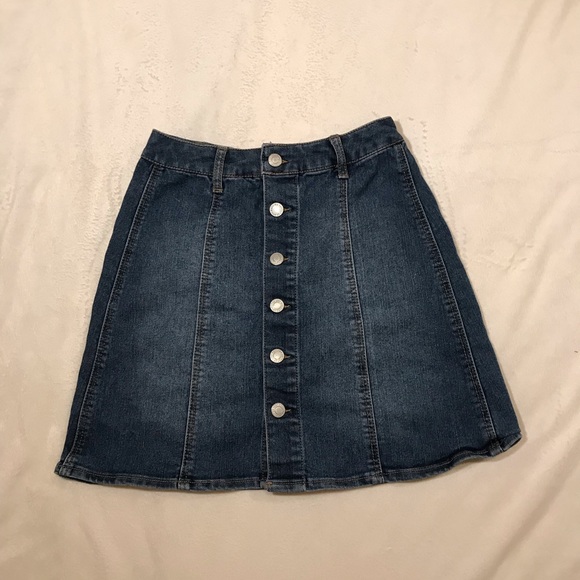{Mossimo} denim high waist button front mini skirt - Picture 2 of 6